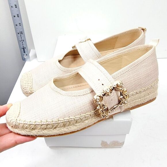 Sam Edelman Linen Look Maddy Orchid Mary Jane Espadrille Flat Size 6.5 NIB - Picture 4 of 8